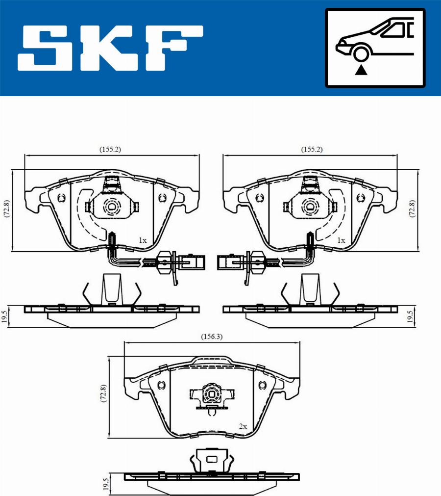 SKF VKBP 80617 E - Bremžu uzliku kompl., Disku bremzes www.autospares.lv