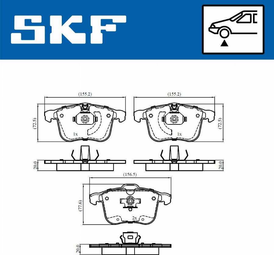 SKF VKBP 80674 - Brake Pad Set, disc brake www.autospares.lv