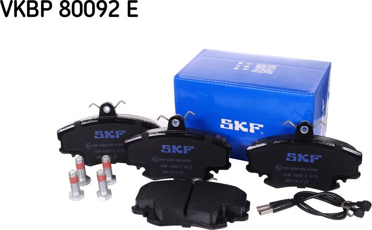 SKF VKBP 80092 E - Bremžu uzliku kompl., Disku bremzes www.autospares.lv