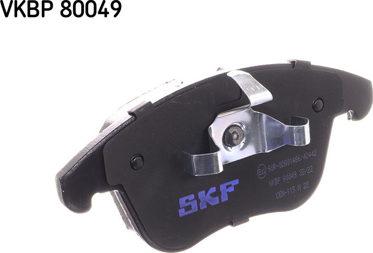 SKF VKBP 80049 - Brake Pad Set, disc brake www.autospares.lv