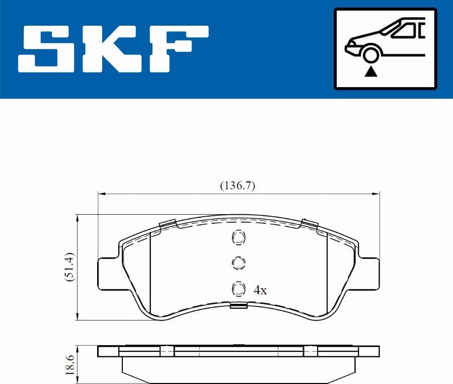 SKF VKBP 80040 - Bremžu uzliku kompl., Disku bremzes www.autospares.lv