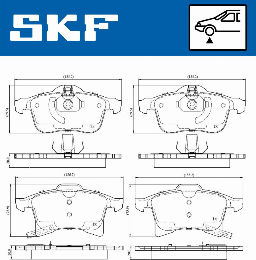 SKF VKBP 80043 A - Bremžu uzliku kompl., Disku bremzes autospares.lv