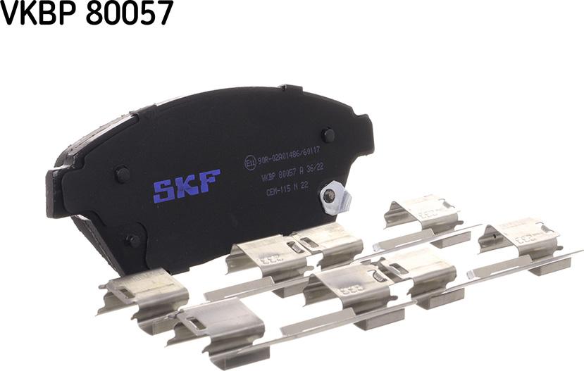 SKF VKBP 80057 A - Brake Pad Set, disc brake www.autospares.lv