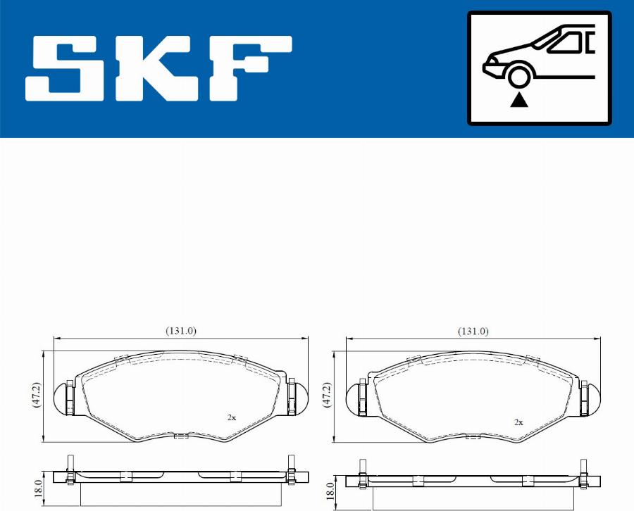 SKF VKBP 80064 - Тормозные колодки, дисковые, комплект www.autospares.lv