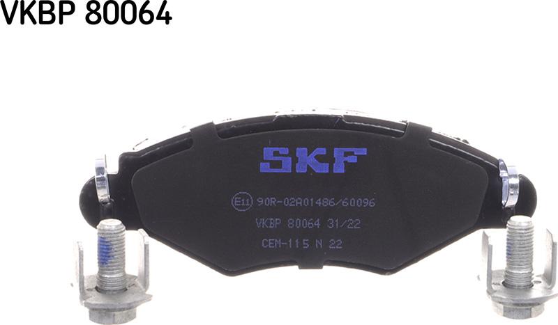 SKF VKBP 80064 - Тормозные колодки, дисковые, комплект www.autospares.lv