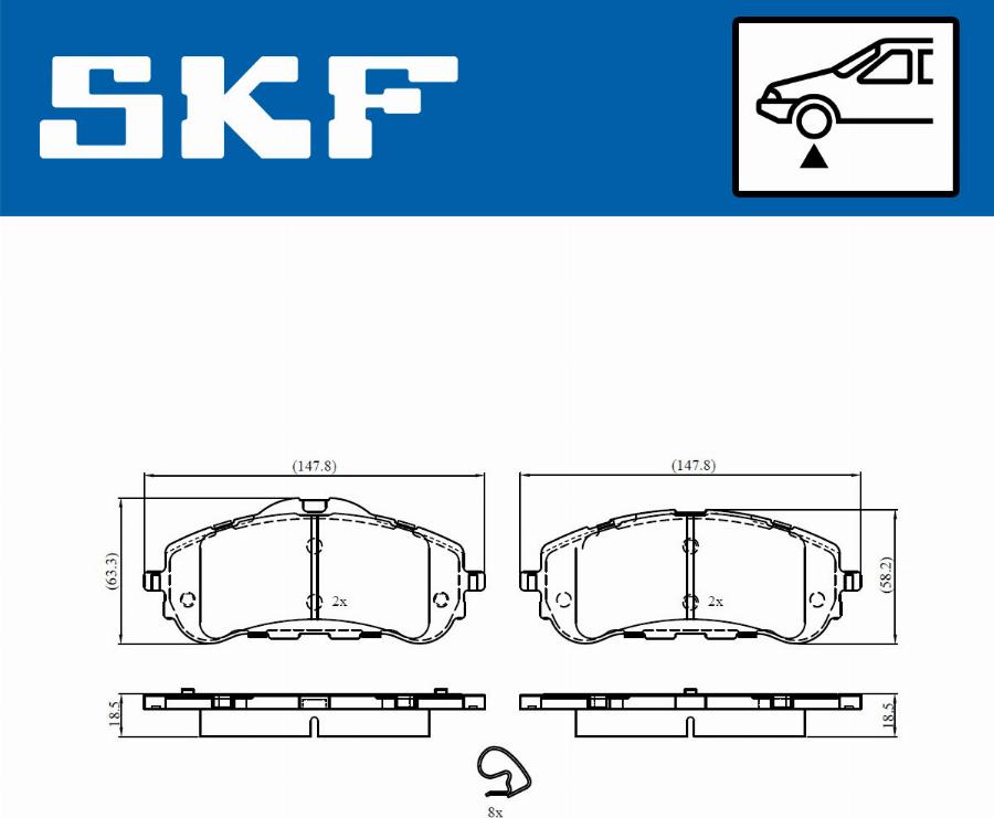 SKF VKBP 80067 - Bremžu uzliku kompl., Disku bremzes www.autospares.lv