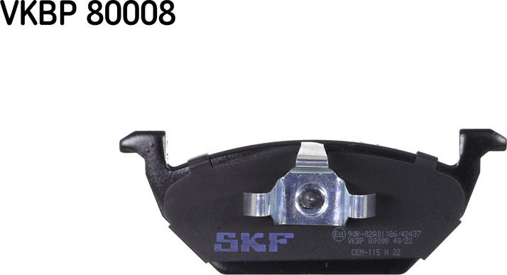 SKF VKBP 80008 - Тормозные колодки, дисковые, комплект www.autospares.lv