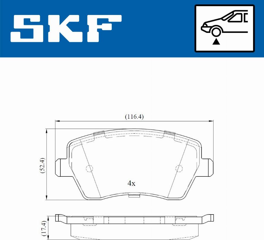 SKF VKBP 80003 - Тормозные колодки, дисковые, комплект www.autospares.lv