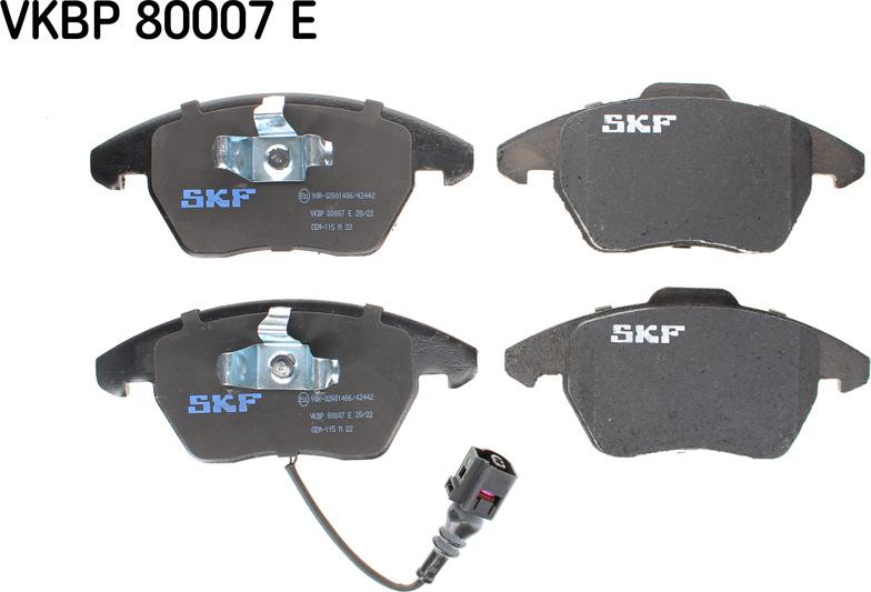 SKF VKBP 80007 E - Brake Pad Set, disc brake www.autospares.lv