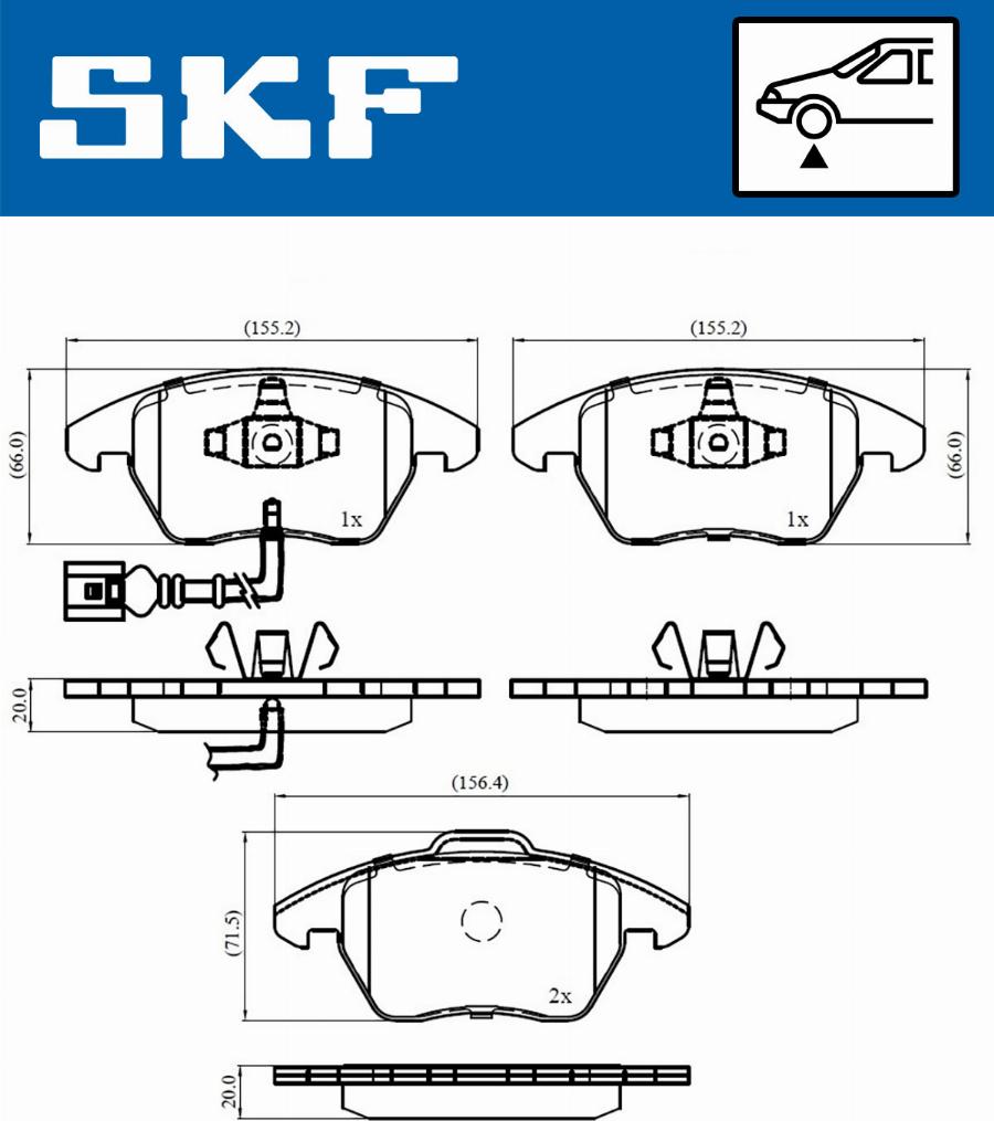 SKF VKBP 80007 E - Bremžu uzliku kompl., Disku bremzes autospares.lv