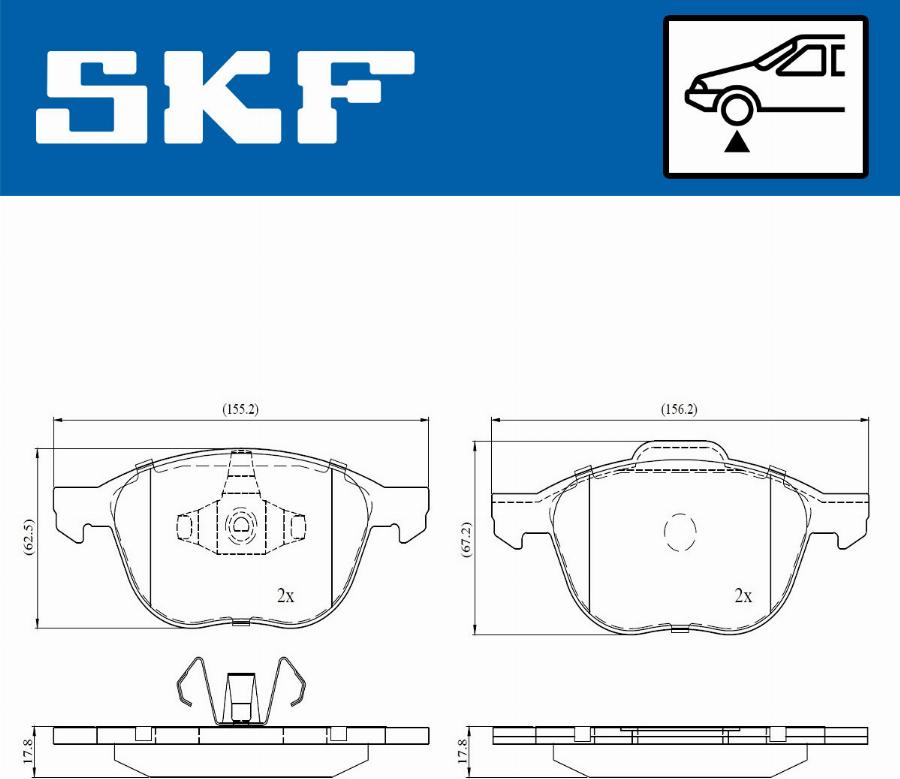 SKF VKBP 80016 - Bremžu uzliku kompl., Disku bremzes autospares.lv