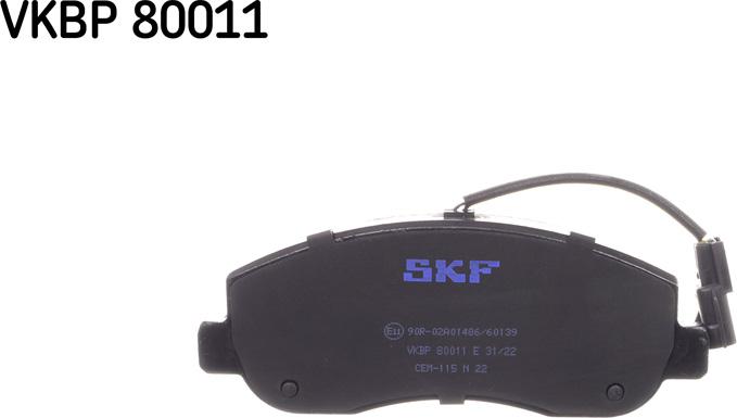 SKF VKBP 80011 E - Bremžu uzliku kompl., Disku bremzes autospares.lv