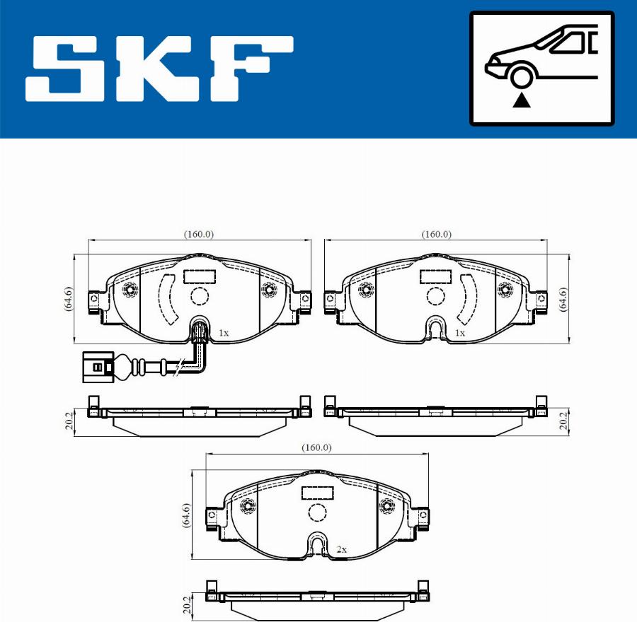 SKF VKBP 80018 E - Bremžu uzliku kompl., Disku bremzes www.autospares.lv