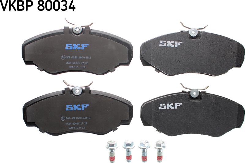 SKF VKBP 80034 - Bremžu uzliku kompl., Disku bremzes autospares.lv