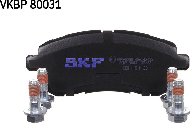 SKF VKBP 80031 - Bremžu uzliku kompl., Disku bremzes www.autospares.lv