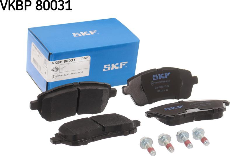 SKF VKBP 80031 - Bremžu uzliku kompl., Disku bremzes www.autospares.lv