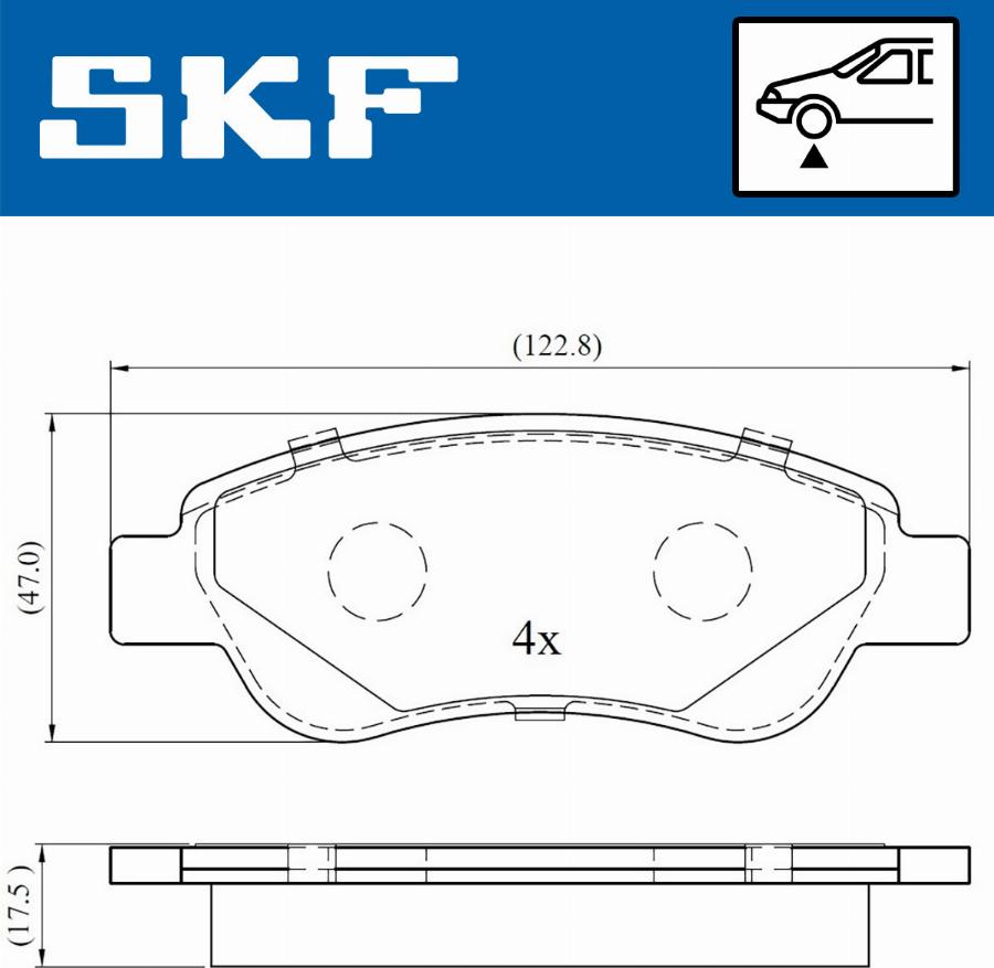 SKF VKBP 80037 - Тормозные колодки, дисковые, комплект www.autospares.lv