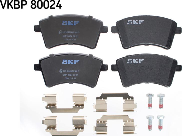 SKF VKBP 80024 - Bremžu uzliku kompl., Disku bremzes www.autospares.lv