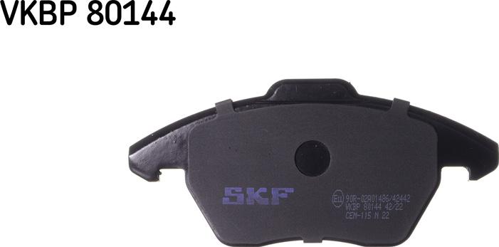 SKF VKBP 80144 - Brake Pad Set, disc brake www.autospares.lv