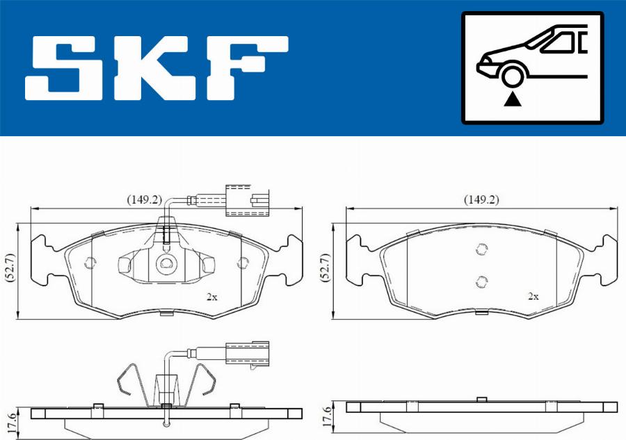 SKF VKBP 80146 E - Bremžu uzliku kompl., Disku bremzes autospares.lv