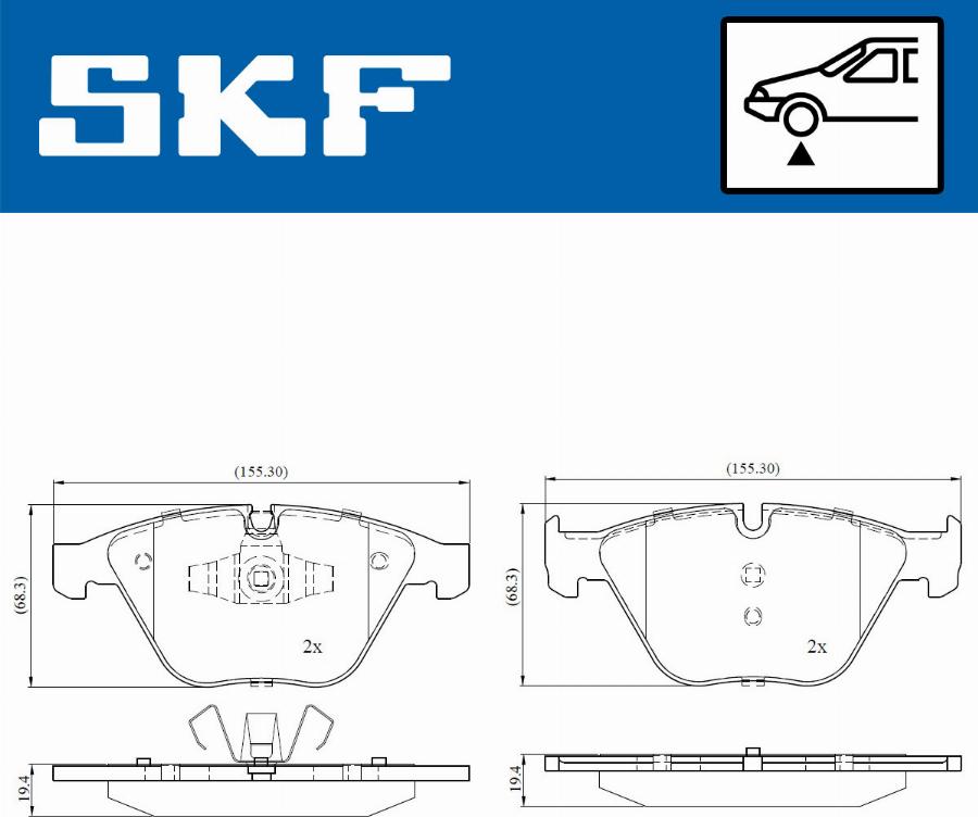 SKF VKBP 80159 - Brake Pad Set, disc brake www.autospares.lv