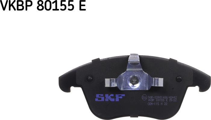 SKF VKBP 80155 E - Bremžu uzliku kompl., Disku bremzes www.autospares.lv