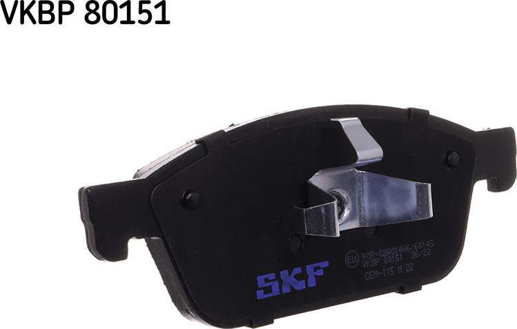 SKF VKBP 80151 - Тормозные колодки, дисковые, комплект www.autospares.lv