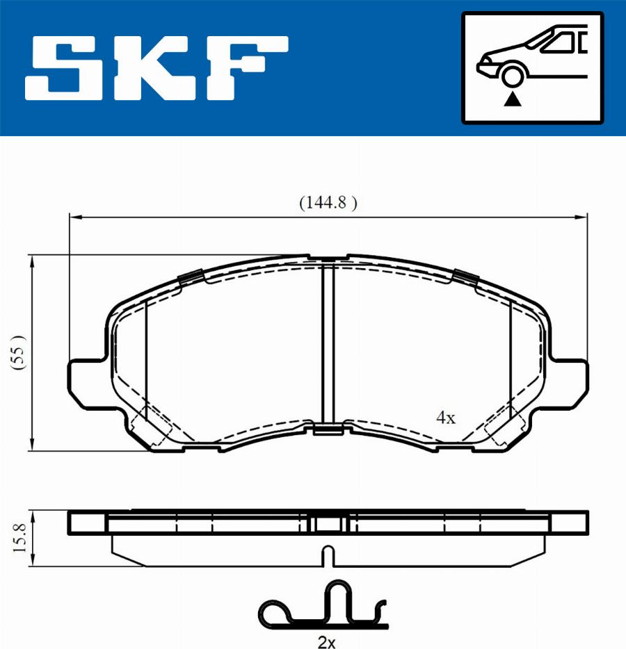 SKF VKBP 80169 A - Тормозные колодки, дисковые, комплект www.autospares.lv