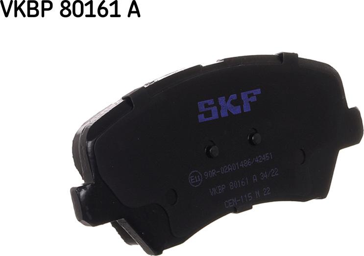 SKF VKBP 80161 A - Тормозные колодки, дисковые, комплект www.autospares.lv