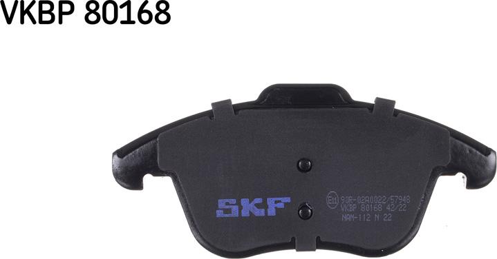 SKF VKBP 80168 - Brake Pad Set, disc brake www.autospares.lv