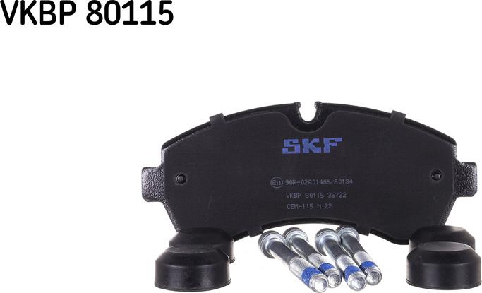 SKF VKBP 80115 - Bremžu uzliku kompl., Disku bremzes autospares.lv