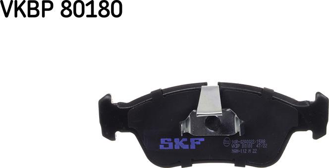 SKF VKBP 80180 - Тормозные колодки, дисковые, комплект www.autospares.lv