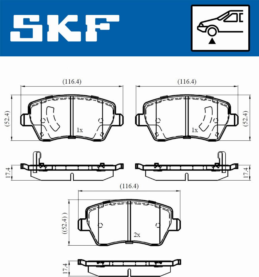 SKF VKBP 80182 A - Bremžu uzliku kompl., Disku bremzes www.autospares.lv