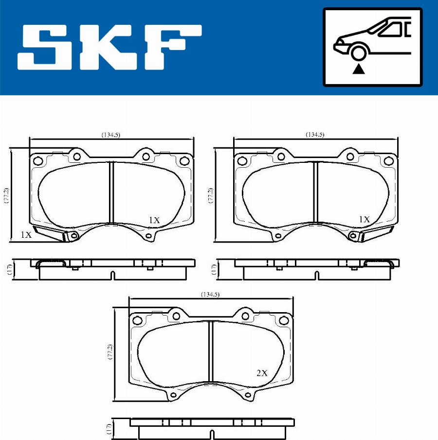 SKF VKBP 80135 A - Brake Pad Set, disc brake www.autospares.lv