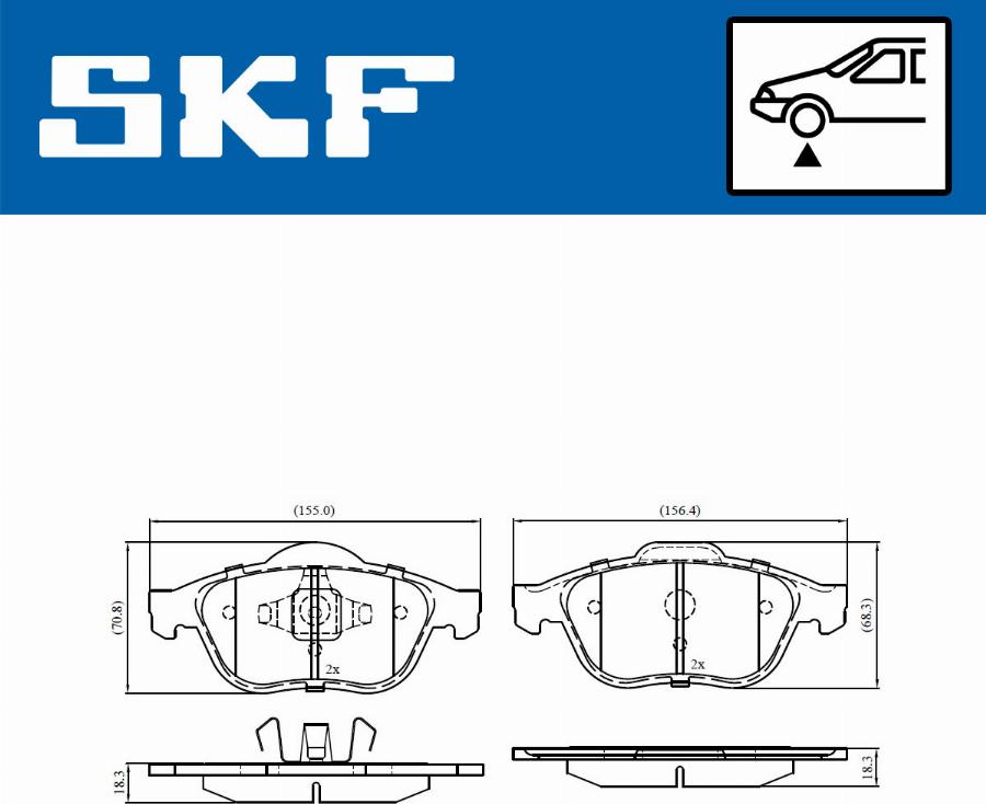 SKF VKBP 80133 - Bremžu uzliku kompl., Disku bremzes autospares.lv