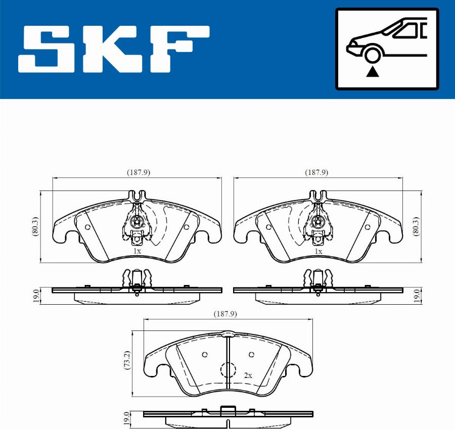 SKF VKBP 80123 - Bremžu uzliku kompl., Disku bremzes autospares.lv