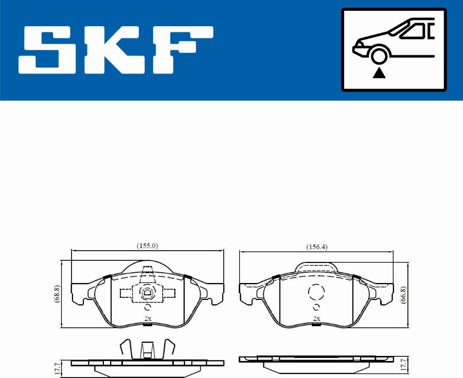 SKF VKBP 80127 - Bremžu uzliku kompl., Disku bremzes www.autospares.lv