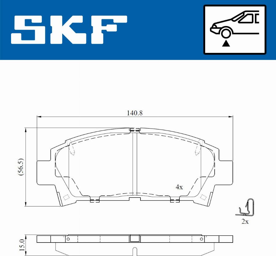 SKF VKBP 80891 A - Тормозные колодки, дисковые, комплект www.autospares.lv