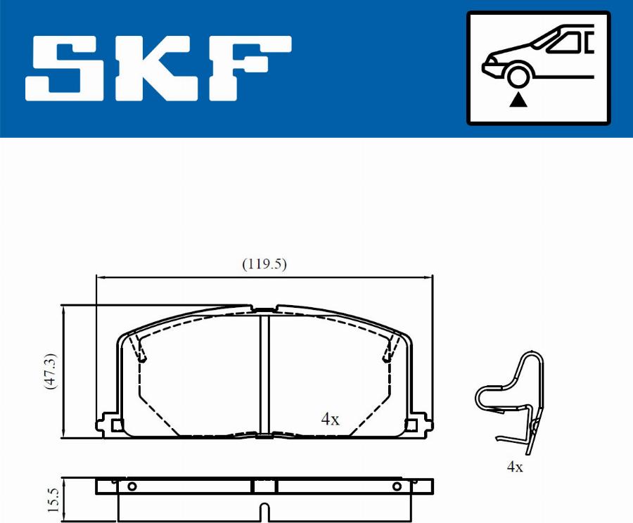 SKF VKBP 80817 A - Brake Pad Set, disc brake www.autospares.lv