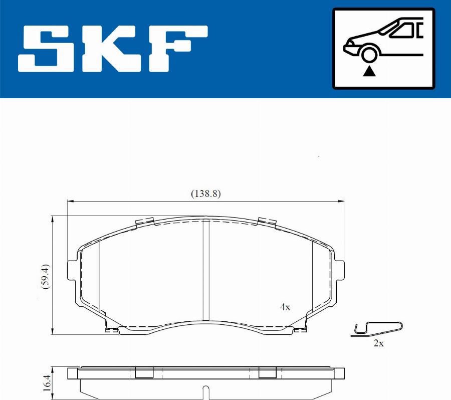 SKF VKBP 80822 A - Brake Pad Set, disc brake www.autospares.lv