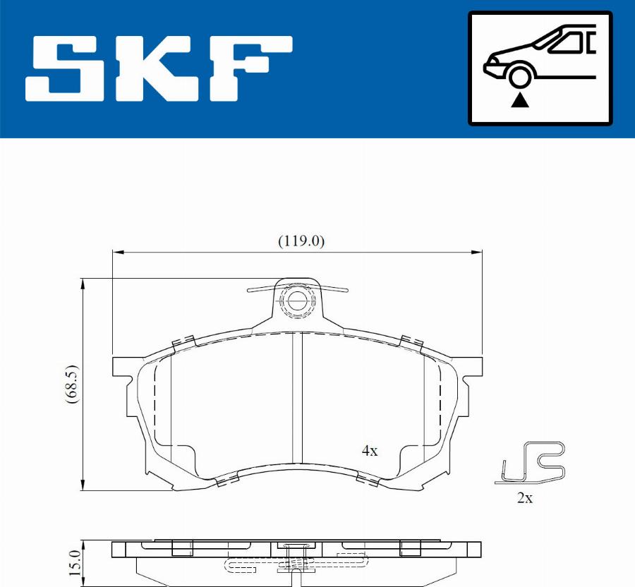 SKF VKBP 80872 A - Bremžu uzliku kompl., Disku bremzes www.autospares.lv