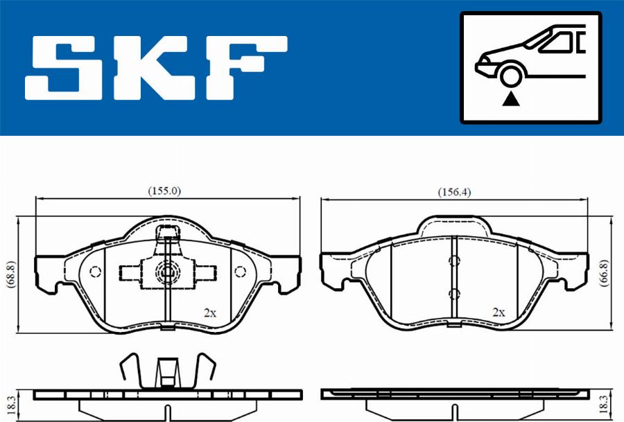 SKF VKBP 80309 - Bremžu uzliku kompl., Disku bremzes www.autospares.lv