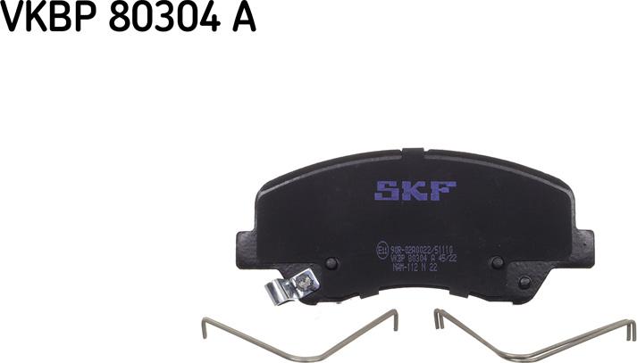 SKF VKBP 80304 A - Тормозные колодки, дисковые, комплект www.autospares.lv