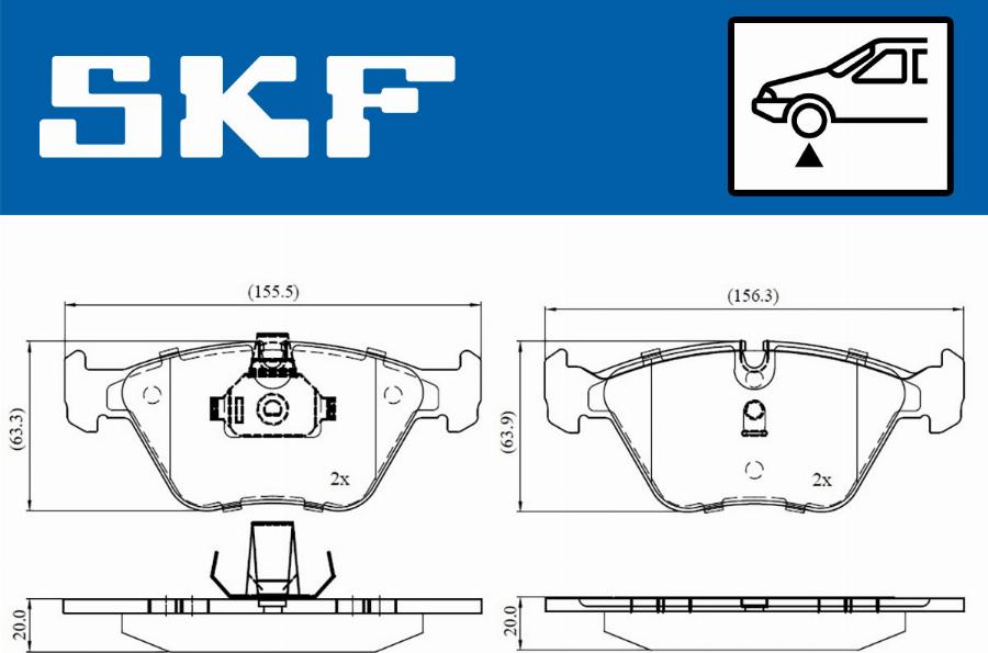 SKF VKBP 80311 - Bremžu uzliku kompl., Disku bremzes www.autospares.lv