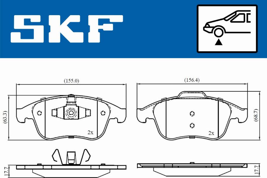 SKF VKBP 80336 - Bremžu uzliku kompl., Disku bremzes autospares.lv