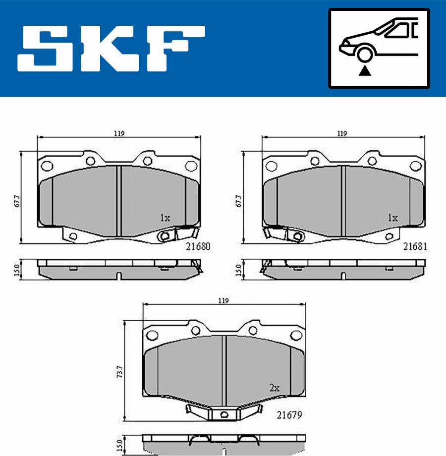 SKF VKBP 80247 A - Тормозные колодки, дисковые, комплект www.autospares.lv