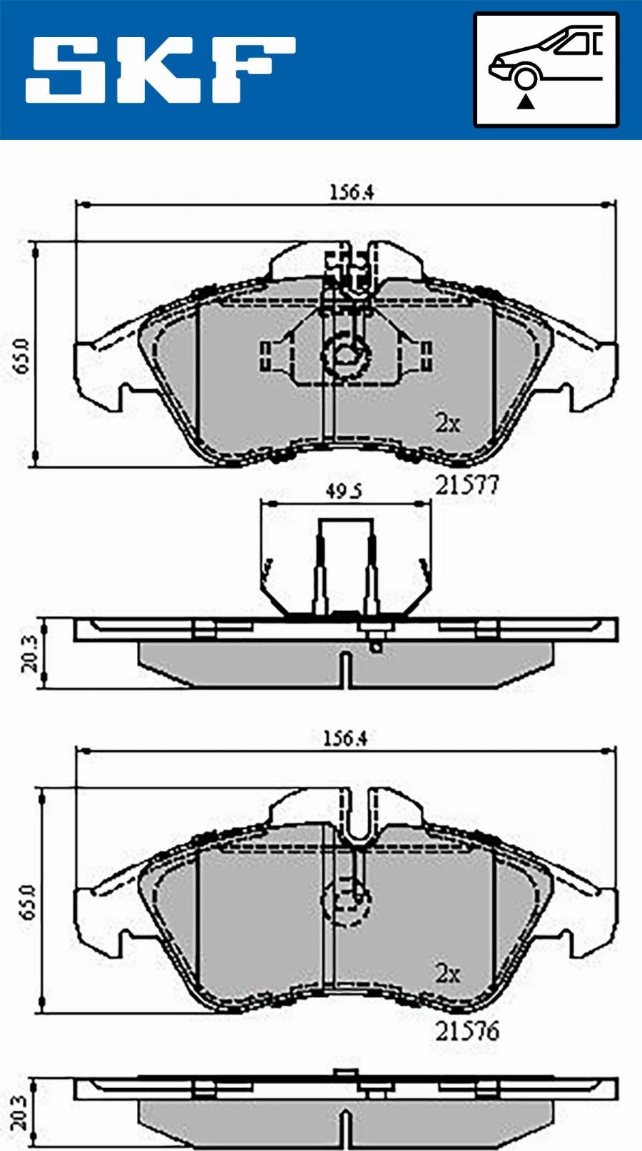 SKF VKBP 80254 - Bremžu uzliku kompl., Disku bremzes autospares.lv