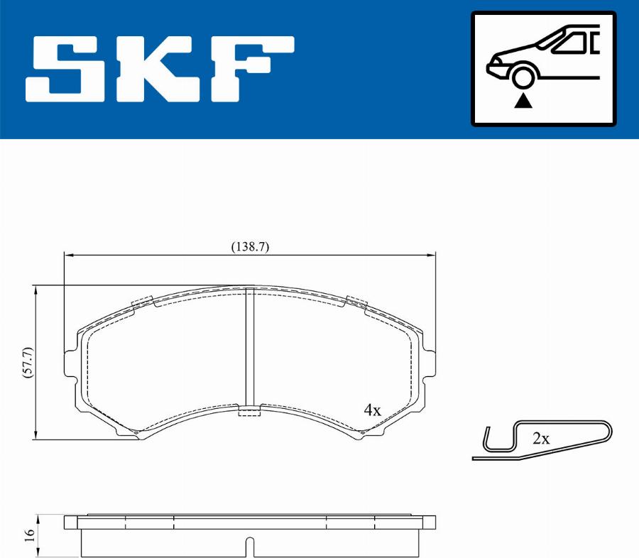 SKF VKBP 80252 A - Тормозные колодки, дисковые, комплект www.autospares.lv