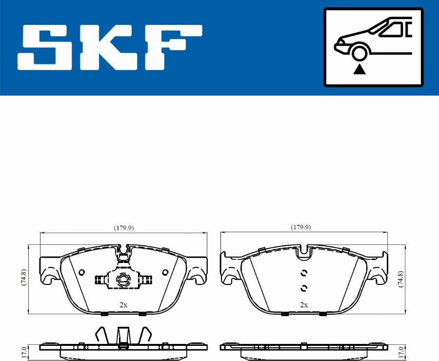 SKF VKBP 80269 E - Bremžu uzliku kompl., Disku bremzes www.autospares.lv