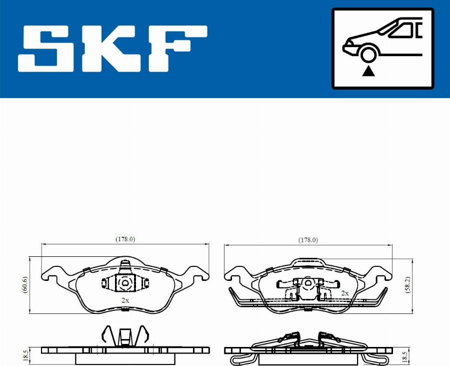 SKF VKBP 80260 - Тормозные колодки, дисковые, комплект www.autospares.lv